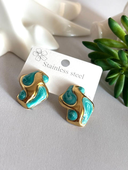 Women Enamel Fluid Earring