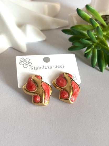 Women Enamel Fluid Earring