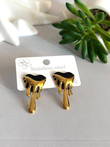 Women Enamel Melting Heart Earring