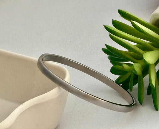 Women Silver Matt Kada Bracelet (Anti Tarnish) (Small Size)