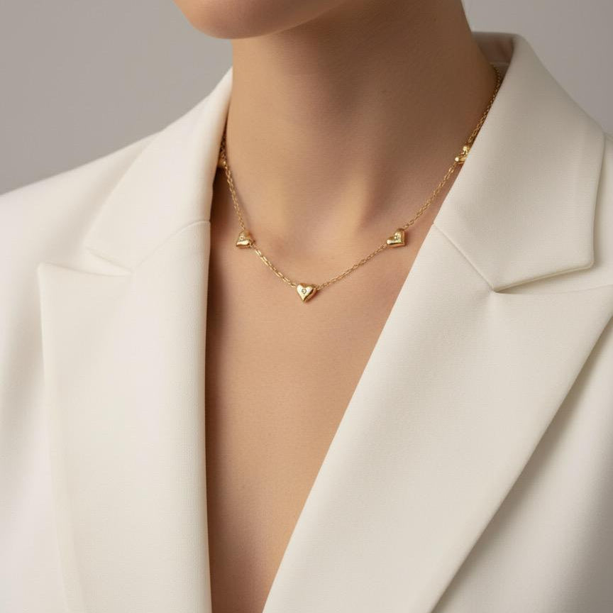 Women Heart Charm Necklace (Anti Tarnish)