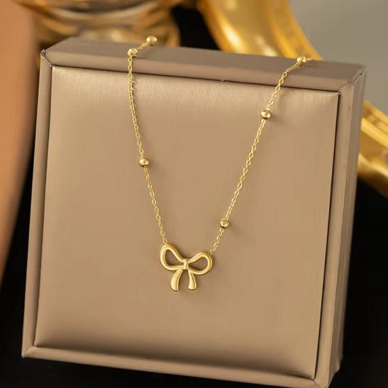 Women Bow Chain Necklace (Anti Tarnish)