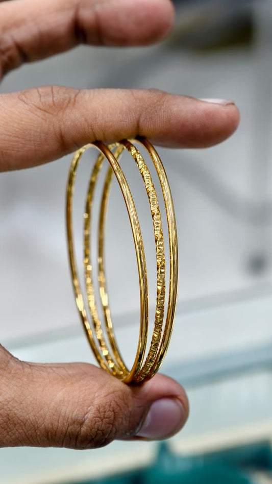 Women Golden Designer Bangle (Set Of 3 )(Anti Tarnish)