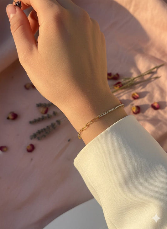 Women Golden Tennis Cuban Bracelet(Anti-Tarnish)