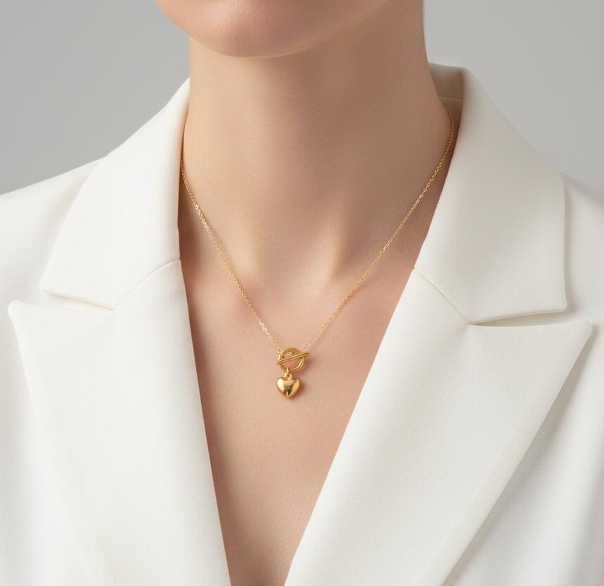 Women Heart Toggle Necklace (Anti Tarnish)