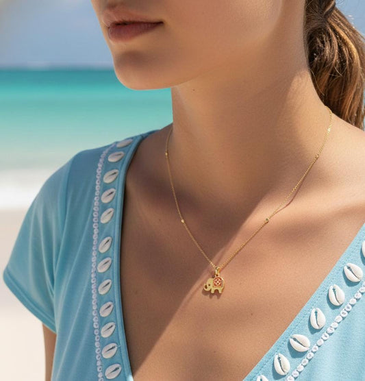 Women Cute Mini Elephant Necklace (Anti Tarnish)