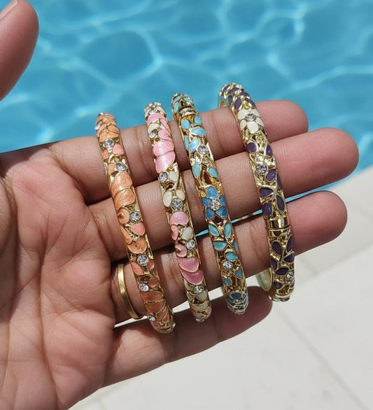 Women Diamond Enamel Kada Bracelet