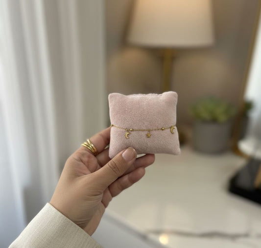 Golden Moon Star Charm Chain Bracelet - Anti Tarnish