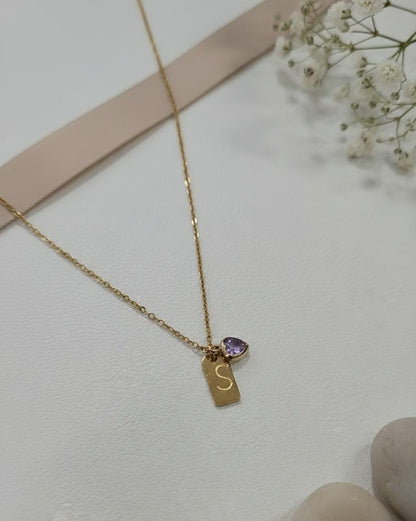 Women Golden Customized Stamp Alphabet Heart Necklace (Anti Tarnish) - Nimé By Shop Trendys