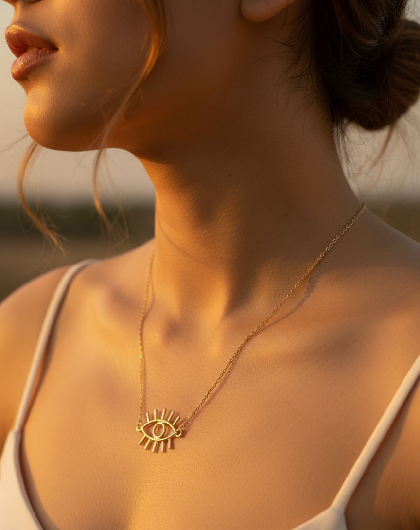 Women Classic Big Evil Eye Necklace - Nimé By Shop Trendys