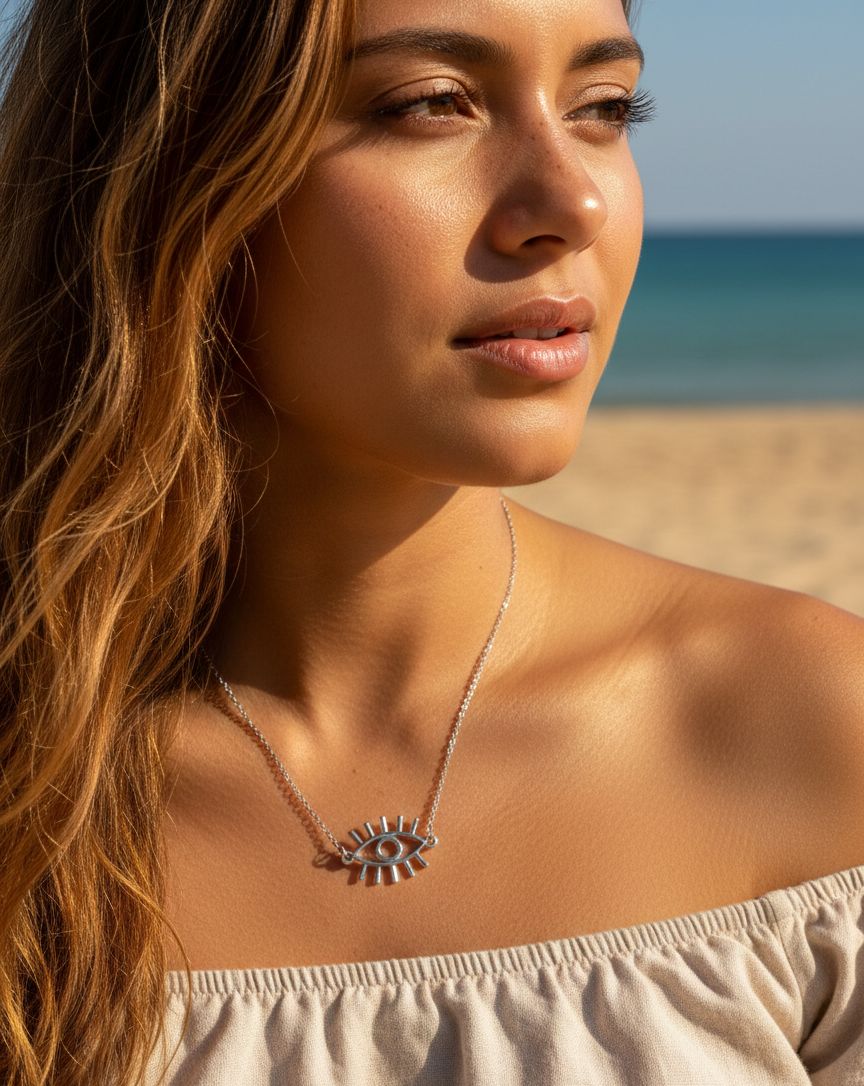 Women Classic Big Evil Eye Necklace - Nimé By Shop Trendys