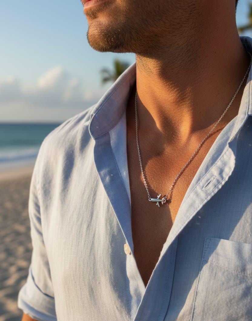Men Trendy Airplane Chain Necklace - Nimé By Shop Trendys