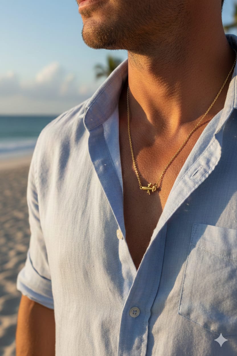 Men Trendy Airplane Chain Necklace - Nimé By Shop Trendys