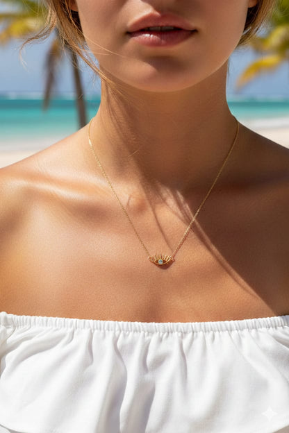 Trendy Evil Eye Chain Women Dainty Necklace - Nimé By Shop Trendys