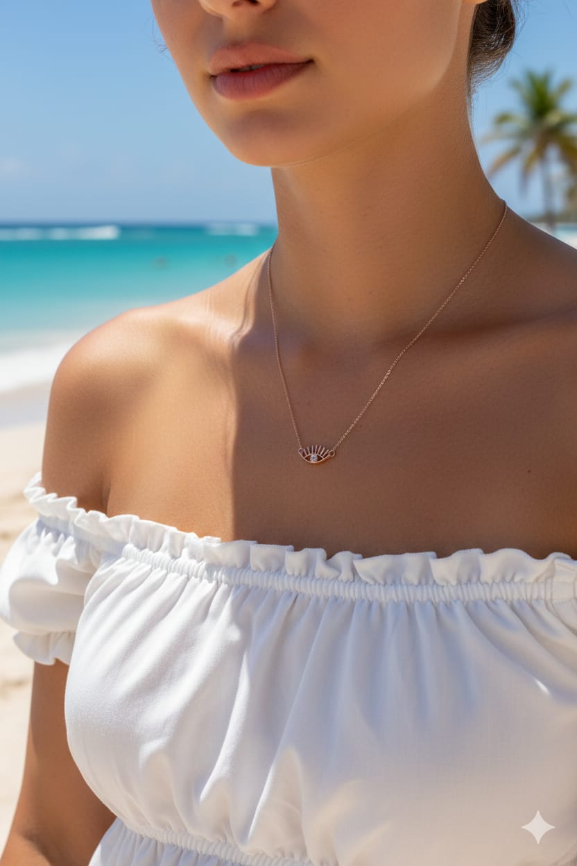 Trendy Evil Eye Chain Women Dainty Necklace - Nimé By Shop Trendys
