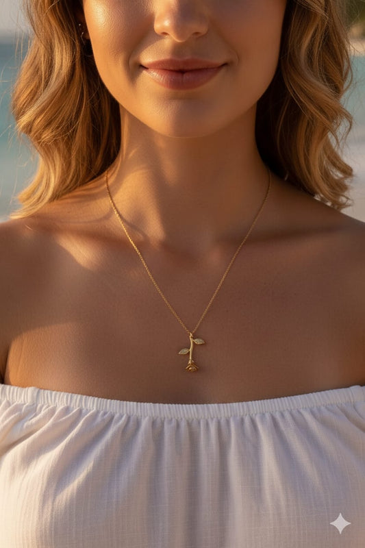 Rose Women Dainty Necklace - Nimé By Shop Trendys
