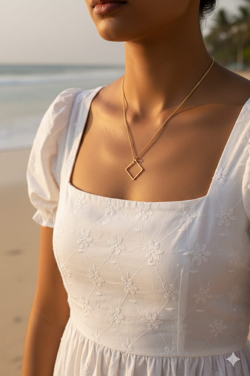Square Women Dainty Necklace - Nimé By Shop Trendys