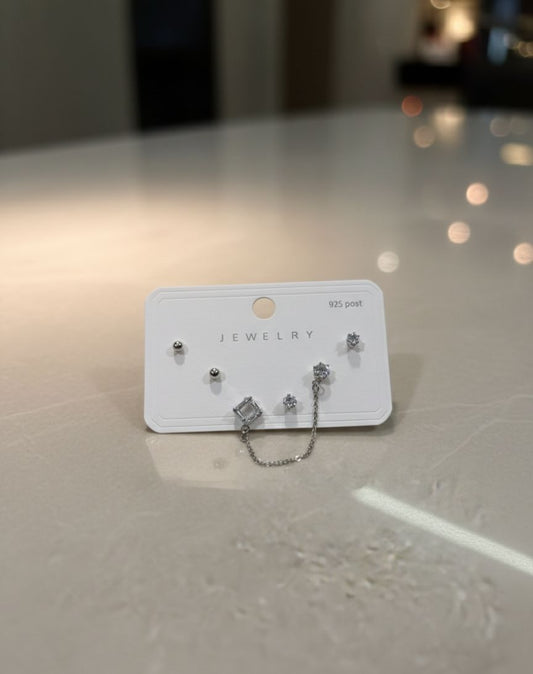 Women Square Chain Earring (Set of 3) - Nimé By Shop Trendys