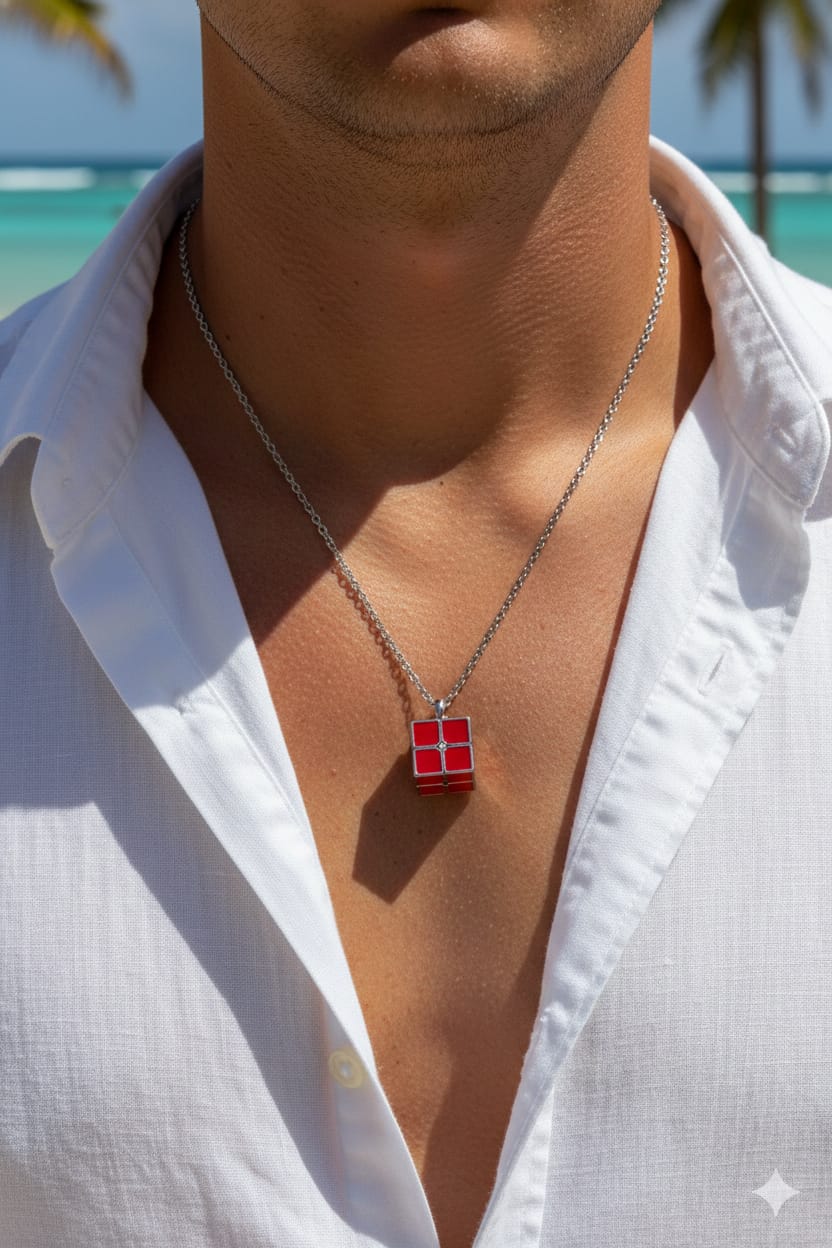 Men Cube Necklace - Nimé By Shop Trendys