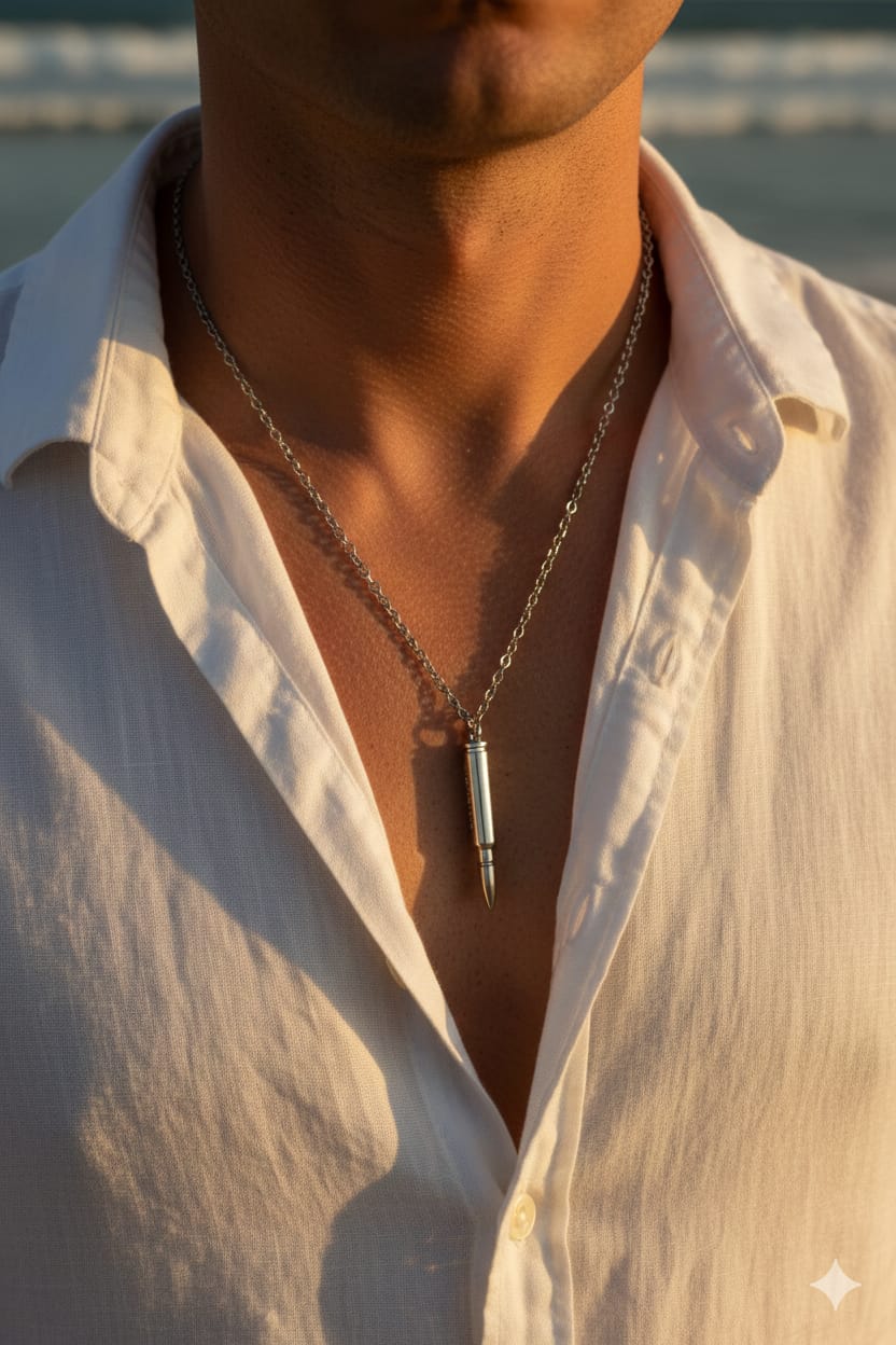 Men Bullet Necklace - Nimé By Shop Trendys