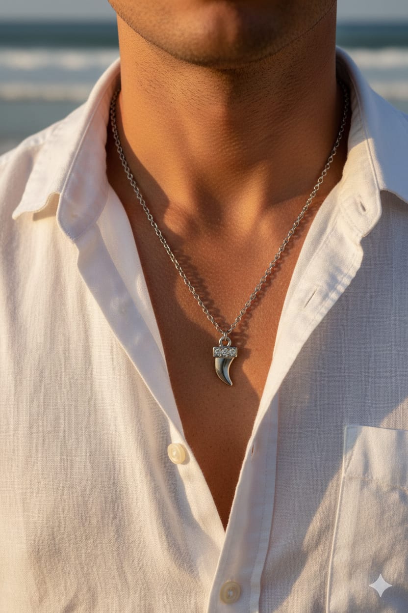 Men Silver Thorn Necklace - Nimé By Shop Trendys