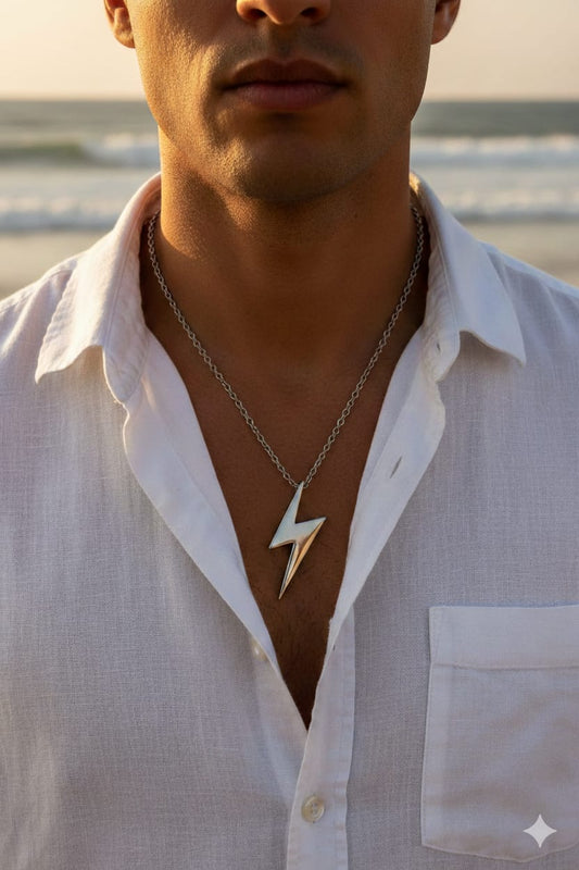 Men Thunder Lightening Necklace - Nimé By Shop Trendys