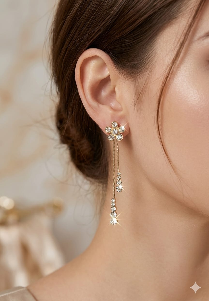 Women Diamond Korean Flower Earring - Nimé By Shop Trendys