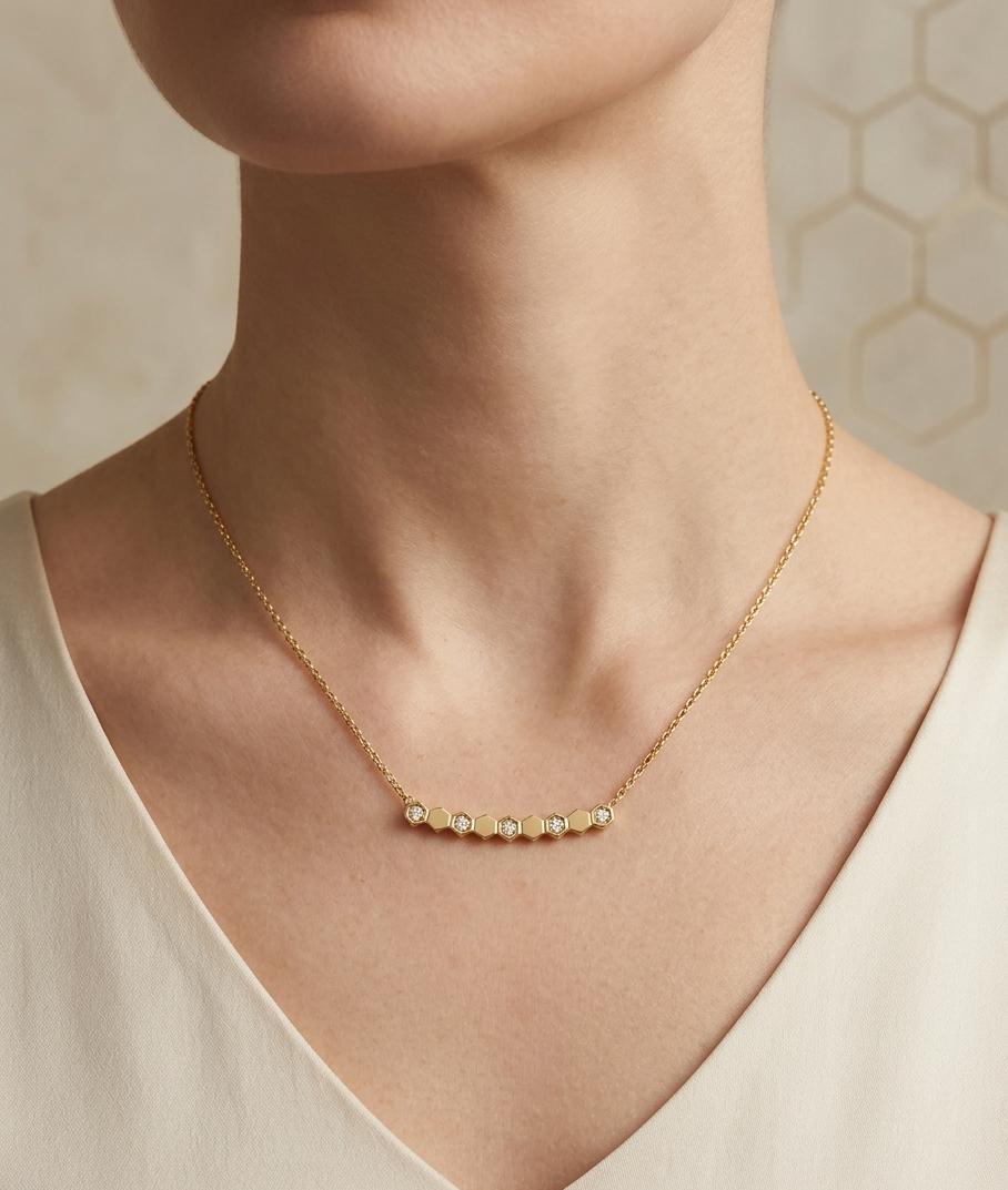 Curve Diamond Necklace ( Anti Tarnish ) - Nimé By Shop Trendys