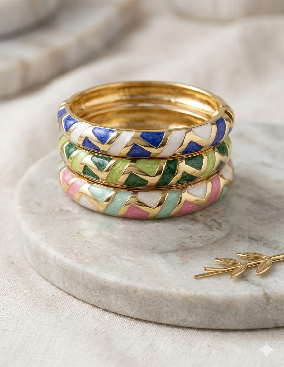 Stripes Colorful Enamel Kada - Nimé By Shop Trendys
