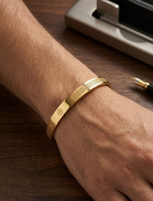 Men Golden Elegant Kada Bracelet (Anti Tarnish) - Nimé By Shop Trendys