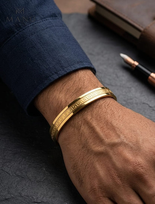 Men Golden Kada Bracelet (Anti Tarnish) - Nimé By Shop Trendys