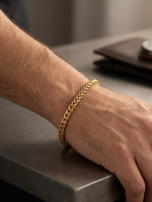 Men Golden V Chain Bracelet (Anti Tarnish) - Nimé By Shop Trendys