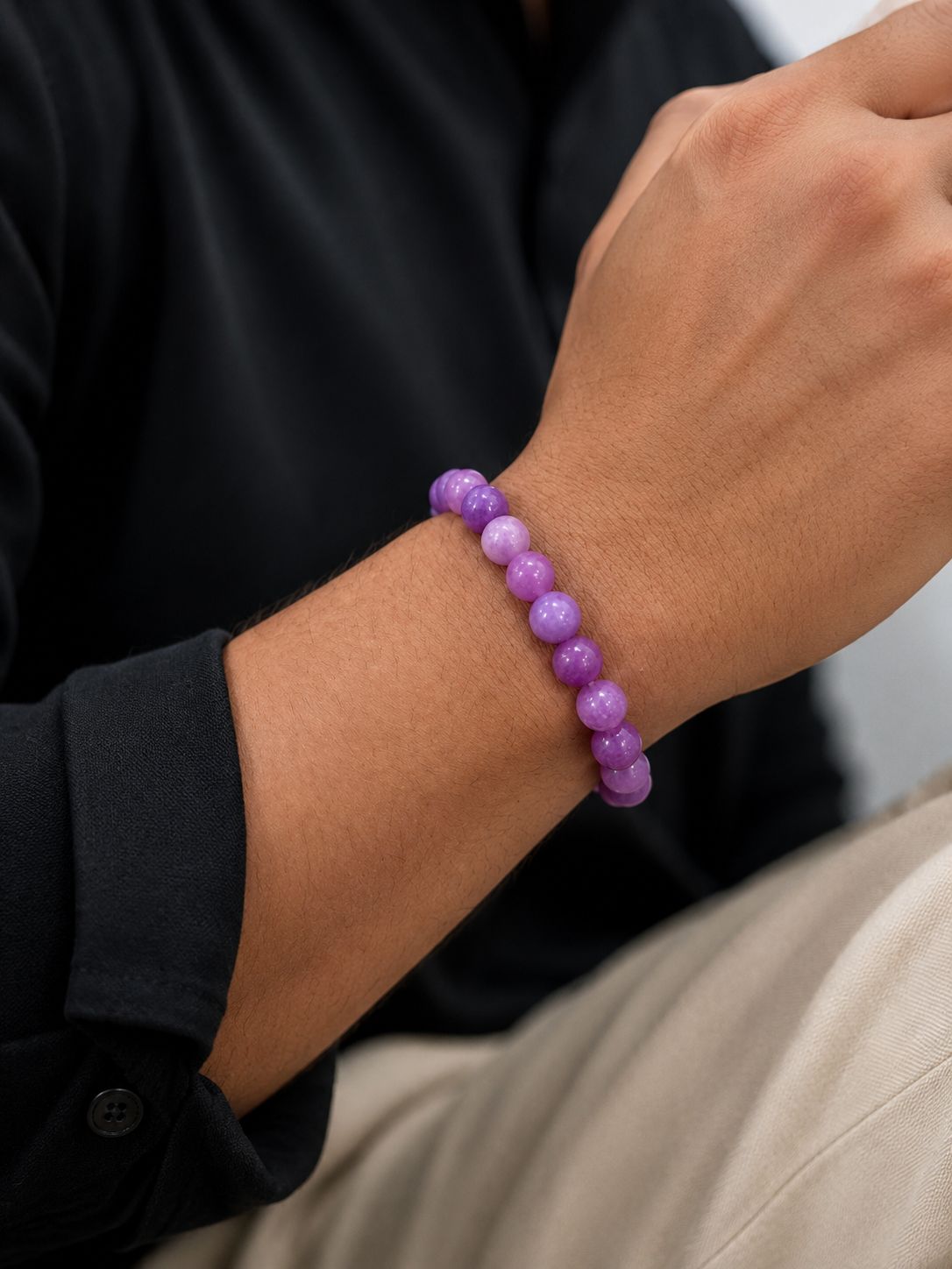 Men Galaxy Purple Beads Bracelet - Nimé By Shop Trendys