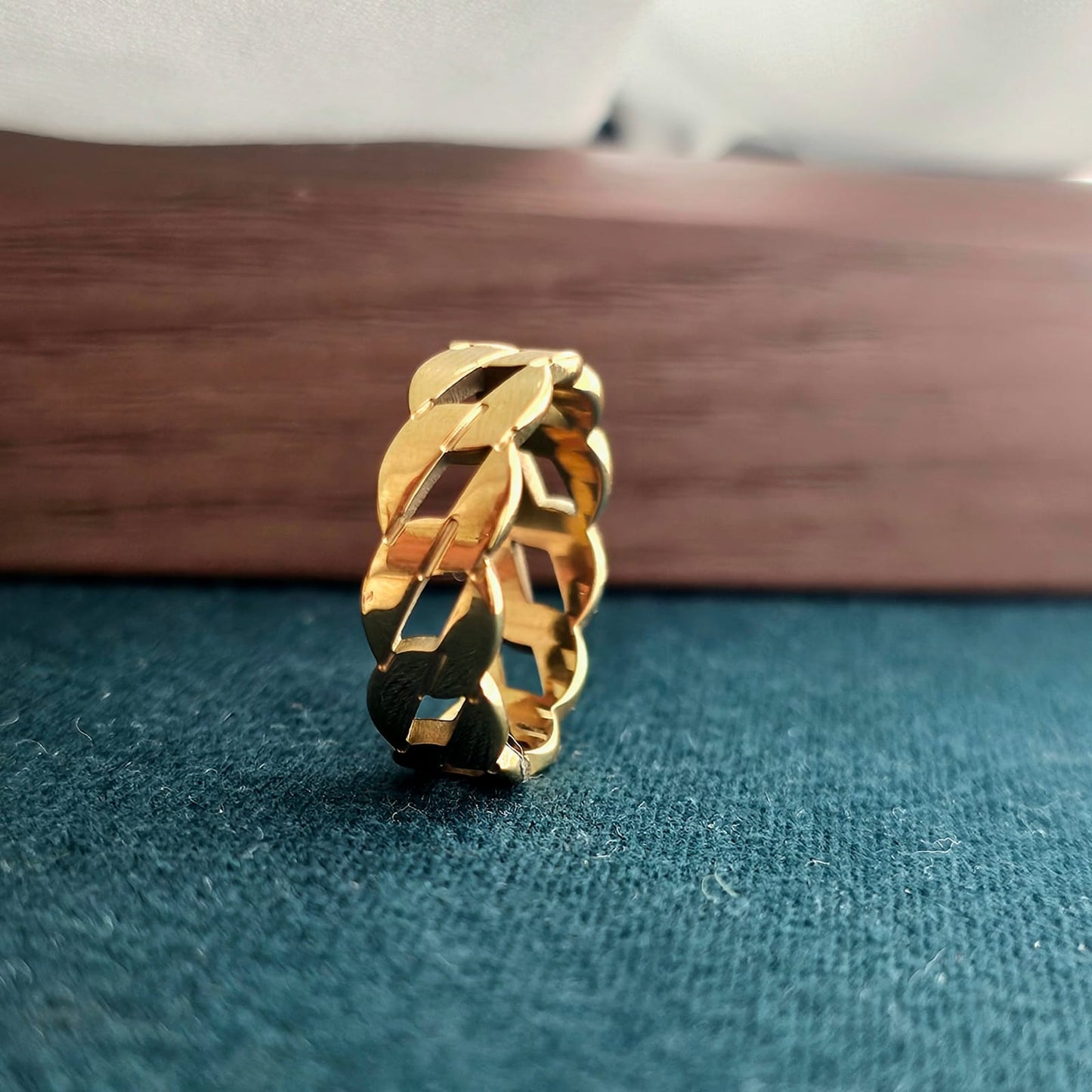 Men Chain Style Band Ring (Anti Tarnish)