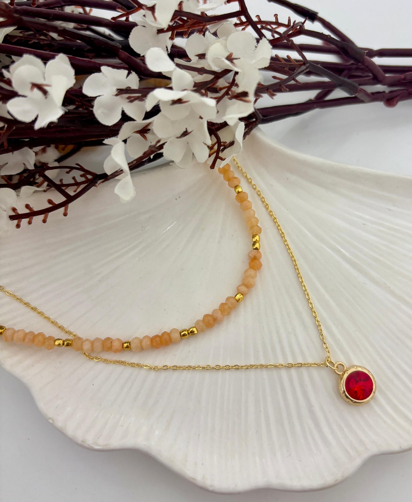 Crystal Solitaire Layered Beaded Women Necklace