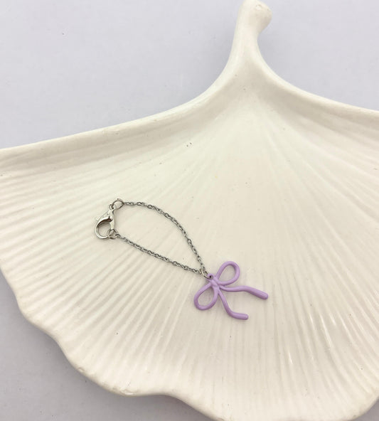 Silver Bow Watch Charm