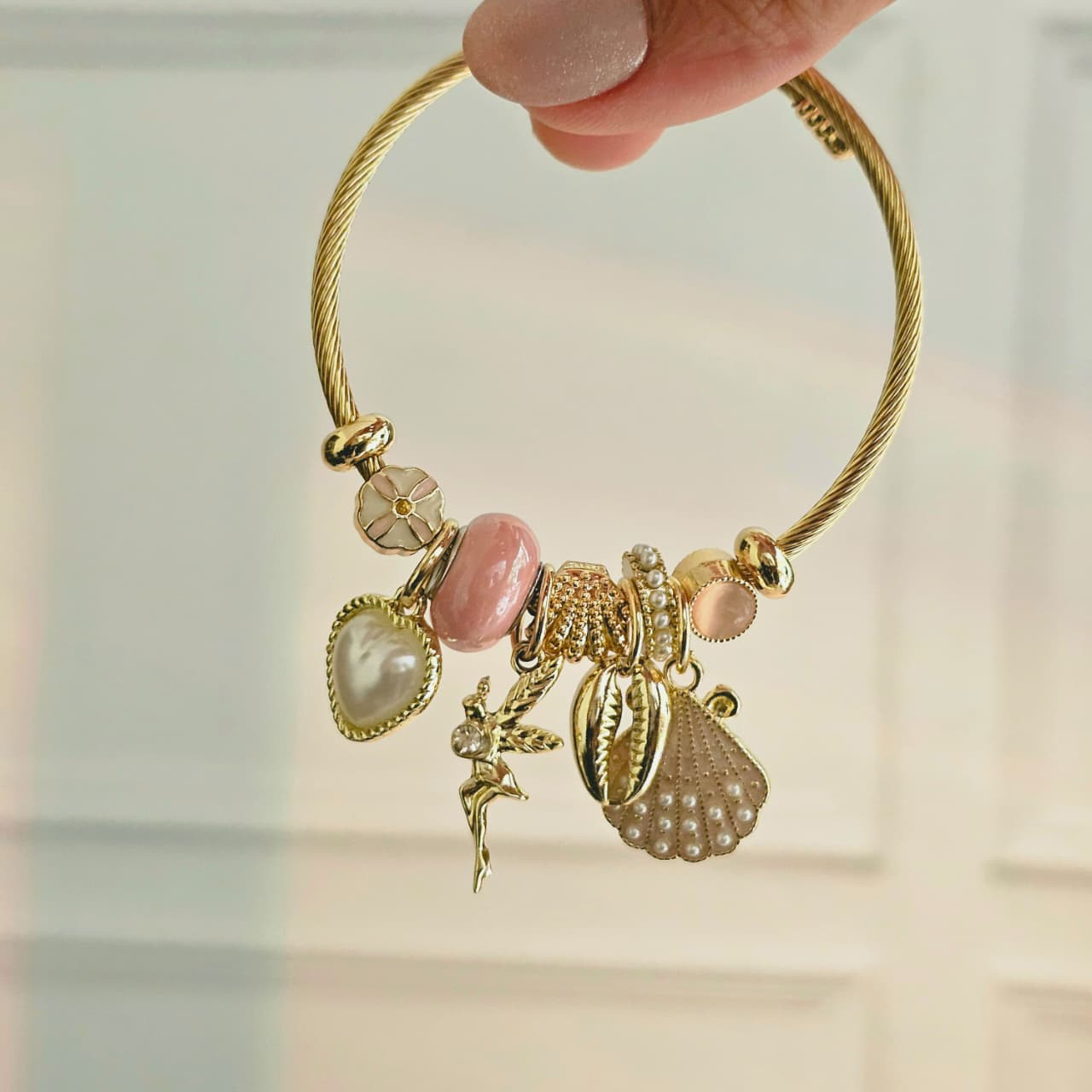 Shell Pearl Pandora Charm Bracelet