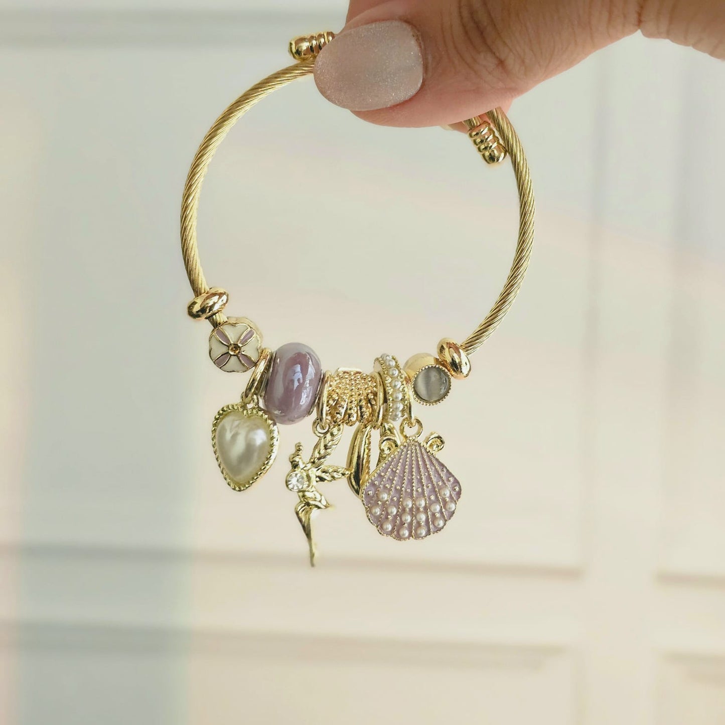 Shell Pearl Pandora Charm Bracelet