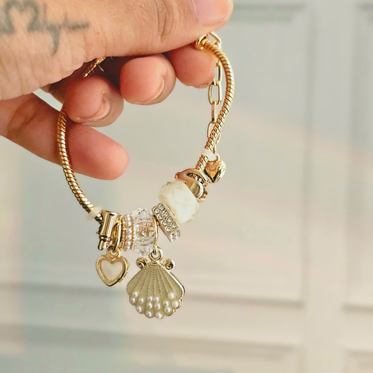 Shell Pearl Pandora Charm Bracelet