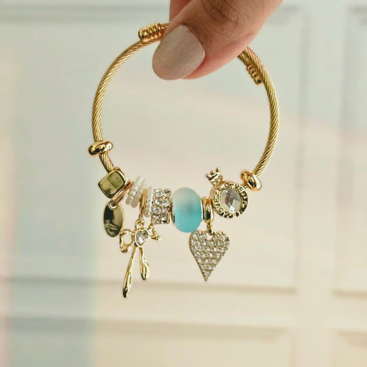Women Diamond Bow Charm Pandora Charm Bracelet
