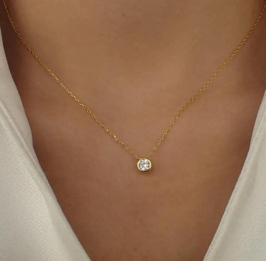 Classic Solitaire Women Necklace (Anti Tarnish)