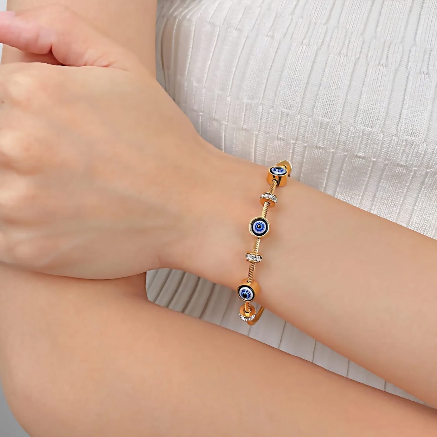Evil Eye Magnet Women Kada Bracelet (Anti Tarnish)