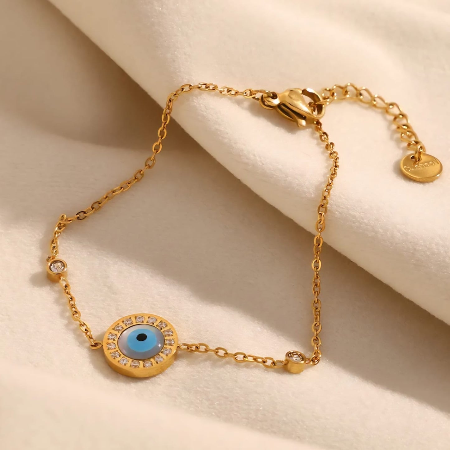 Circle Evil Eye Bracelet (Anti Tarnish)