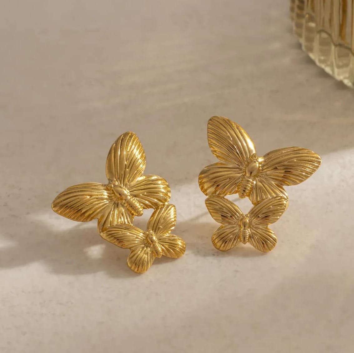 Butterfly Layered Studs Earrings