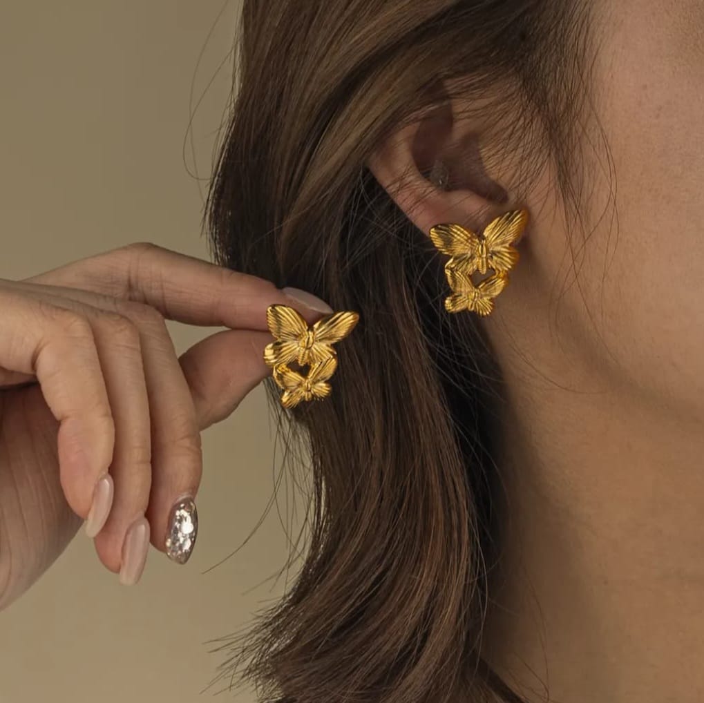 Butterfly Layered Studs Earrings