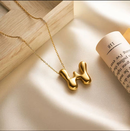 Balloon Initial Alphabet Necklace (Anti Tarnish)