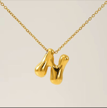 Balloon Initial Alphabet Necklace (Anti Tarnish)