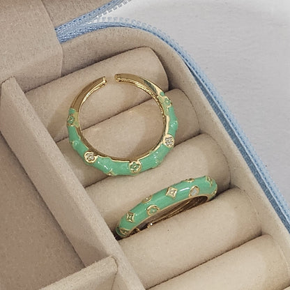 Clover Enamel Ring - Adjustable