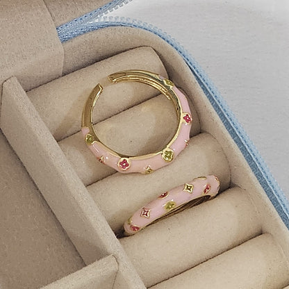 Clover Enamel Ring - Adjustable