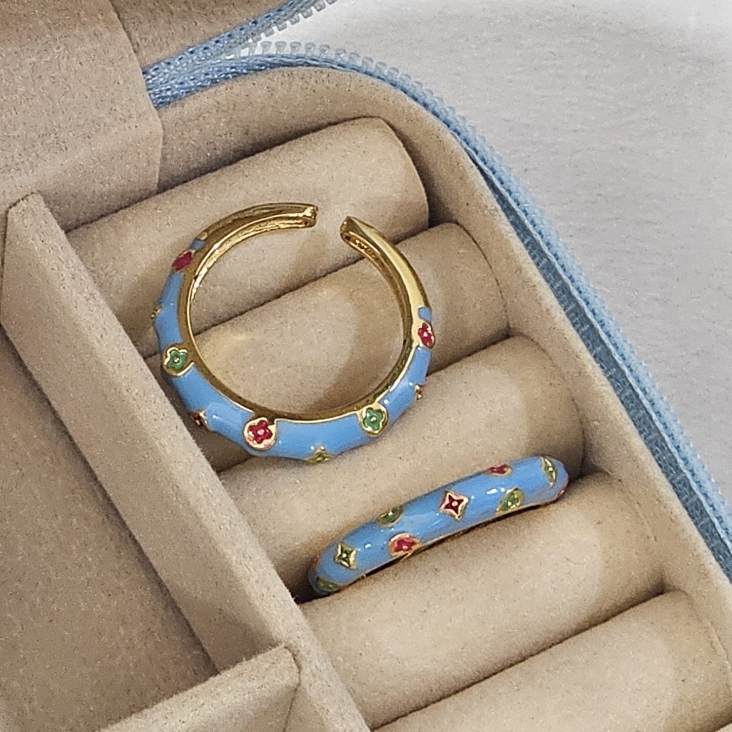 Clover Enamel Ring - Adjustable